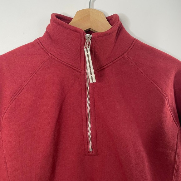 NEW American Giant Womens Midweight Half Zip Sweatshirt Top XS Red Burgundy USA - Picture 5 of 9